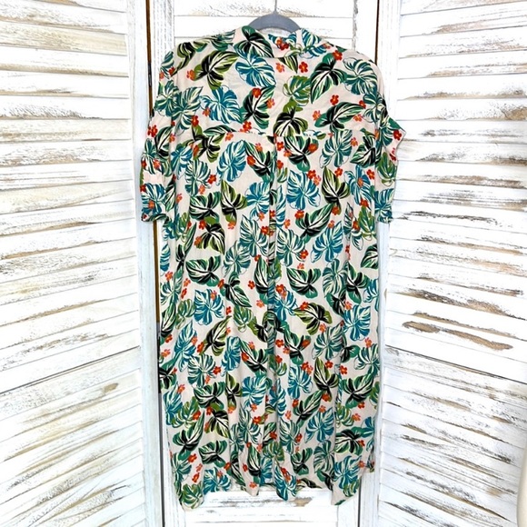 LOST + WANDER l The Seascape Button Up Beach Cover Up Summer Tropical New M/L - Picture 3 of 9